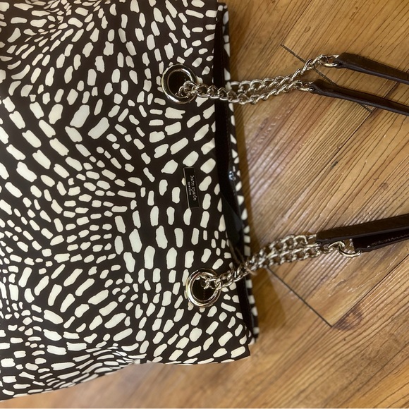 Kate Spade Animal Print Shoulder Bag Brown and Ivory - Picture 3 of 14